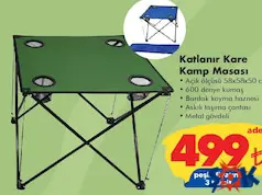 KATLANIR KARE KAMP MASASI 58X58X50 CM indirimli fiyat KATLANIR KARE KAMP MASASI 58X58X50 CM fiyat ve kampanya bilgisi